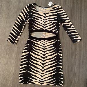 Stilettos brand cut out tiger print dress from Body Central S NWT